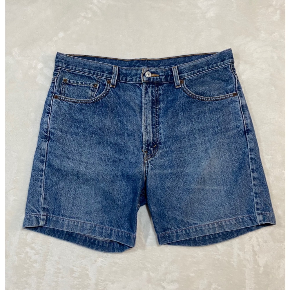 Levis 505 Regular Fit Denim Shorts Mens 36 Blue Medium Wash Cotton Jean Shorts